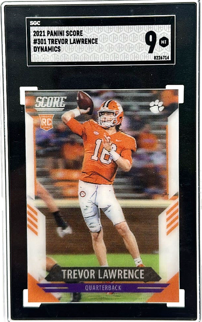 Sports Panini 2021 Panini Score - Trevor Lawrence 301 - Dynamics Lenticular SP - SGC 9