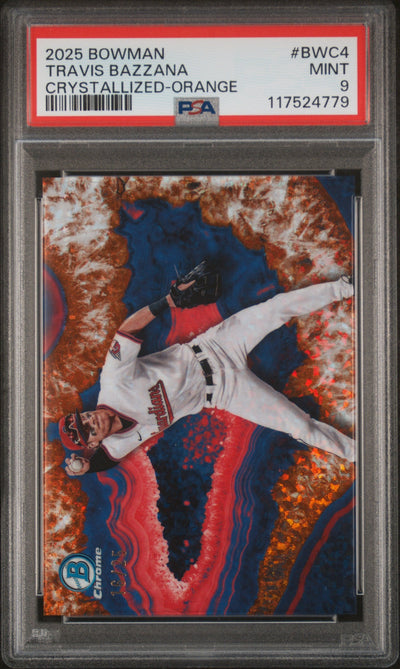 Baseball Bowman 2025 Bowman #Bwc4 Travis Bazzana Crystallized-Orange PSA 9