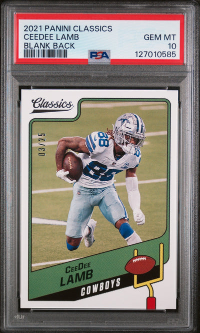 Pokémon Panini 2021 Panini Classics Blank Back Ceedee Lamb /25 PSA 10