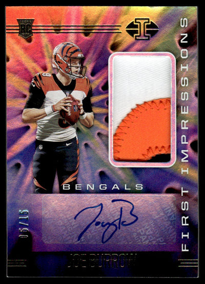 Pokémon Panini 2020 Illusions #101 Joe Burrow Rookie Patch Auto /15