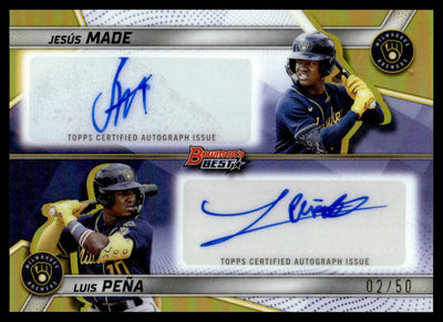 Baseball Bowman 2025 Bowman'S Best JesúS Made/Luis PeñA Rookie Rc Dual Auto Gold /50