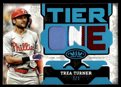 Baseball Topps 2025 Tier One Trea Turner Game-Used Triple Patch Relic Die-Cut 1/1