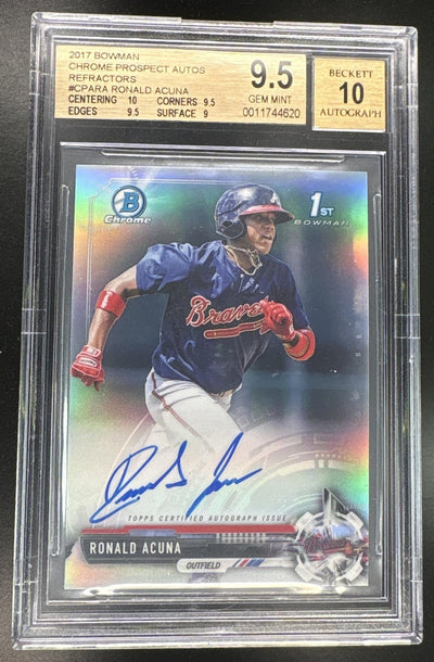 UFC MMA Bowman 2017 Bowman Chrome Ronald Acuna 1st Refractor Auto /499 BGS 9.5