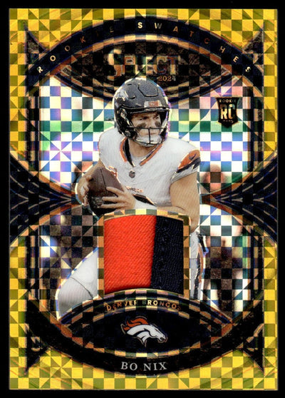 Football Panini 2024 Select Bo Nix Rookie Swatches Patch Gold /10