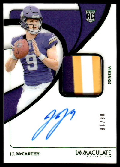 UFC MMA 2024 Immaculate #101 J.J. Mccarthy Rookie Patch Auto /18