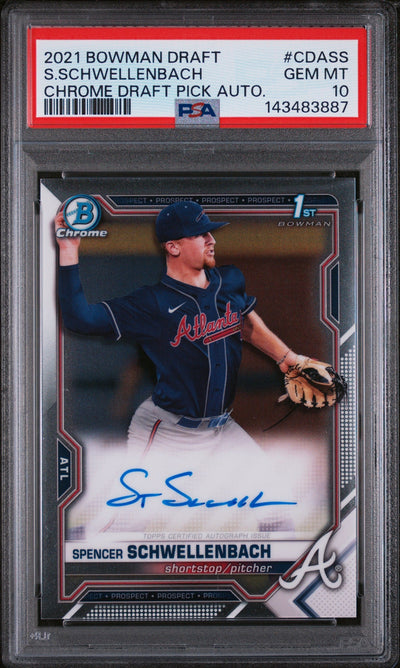 Pokémon Panini 2021 Bowman Draft Chrome Autograph Spencer Schwellenbach #Cdass PSA 10