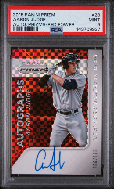 Pokémon Panini 2015 Panini Prizm Autograph Prizms Red Power Aaron Judge #28 /125 PSA 9 143709937