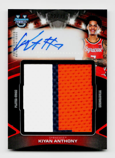 Basketball Topps 2025 Bowman U Best Kiyan Anthony Jumbo Relic Player-Worn Black Auto /10