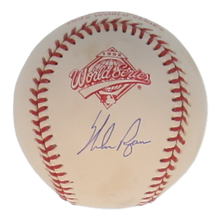Baseball Nolan Ryan Autographed Signed 1992 World Series Logo Baseball With Case (PSA)
