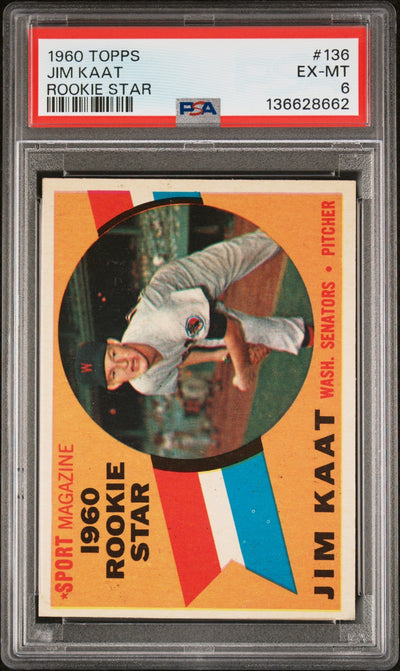 Pokémon Panini 1960 Topps Jim Kaat #136 PSA 6