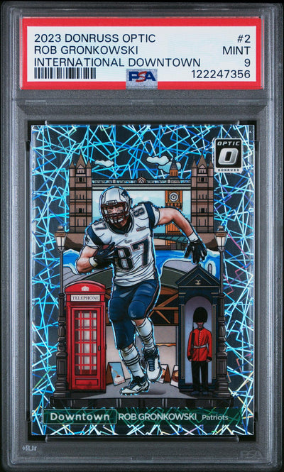 Sports 2023 Donruss Optic International Downtown Rob Gronkowski #2 PSA 9