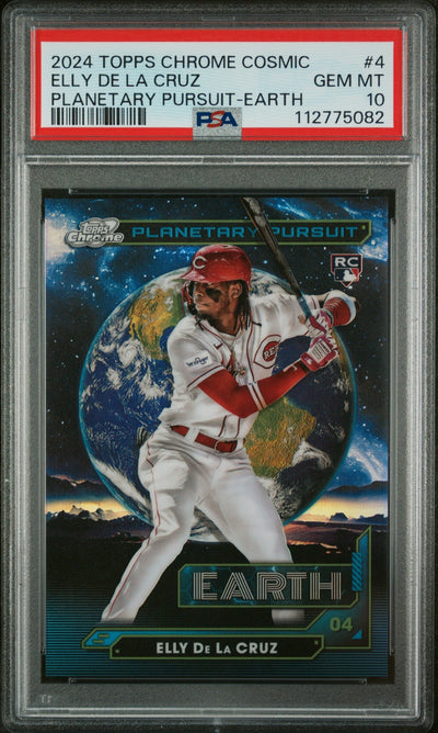 Baseball Topps 2024 Topps Chrome Cosmic Planetary Pursuit Earth Elly De La Cruz #4 PSA 10