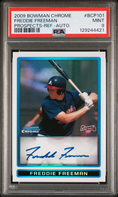 Pokémon Panini 2009 Bowman Chrome Prospect Autograph Refractor Freddie Freeman #Bcp101 /500 PSA 9