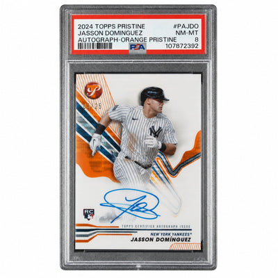 Baseball Topps 2024 Topps Pristine Pristine Autographs Autograph-Orange Pristine Jasson Dominguez #Pajdo /25 PSA 8