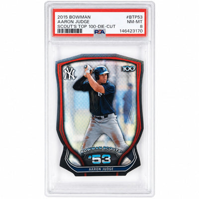 Pokémon Panini 2015 Bowman Scout'S Top 100 Die-Cut Aaron Judge #Btp53 /99 PSA 8