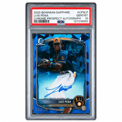 Baseball Bowman 2025 Chrome Sapphire Prospect Autographs Luis Pena #Cpslp /199 PSA 10
