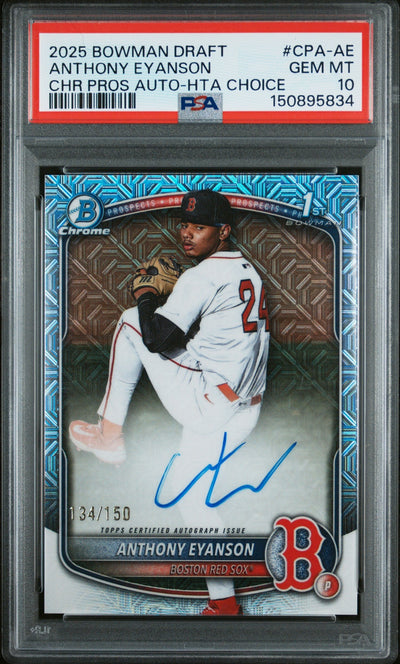 Baseball Topps 2025 Bowman Draft Chrome Prospect Autographs Hta Choice Anthony Eyanson #Cpa-Ae /150 PSA 10
