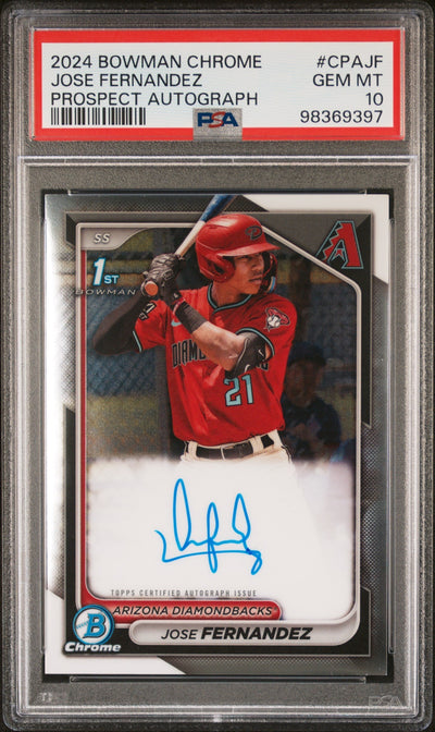 UFC MMA Bowman 2024 Bowman Chrome Prospect Autograph Jose Fernandez #Cpajf PSA 10