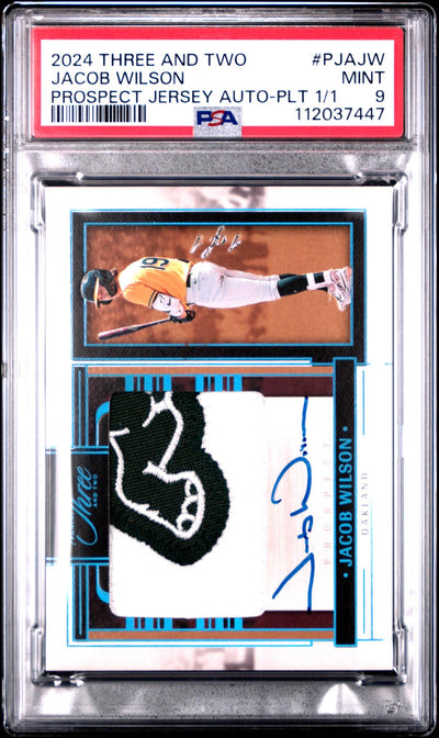 Baseball Panini 2024 Panini Three And Two Prospect Jersey Autographs Platinum Jacob Wilson #Pja-Jw /1 1/1 PSA 9