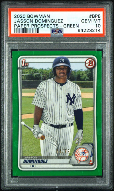 Pokémon Panini 2020 Bowman Green Jasson Dominguez #Bp8 /99 PSA 10