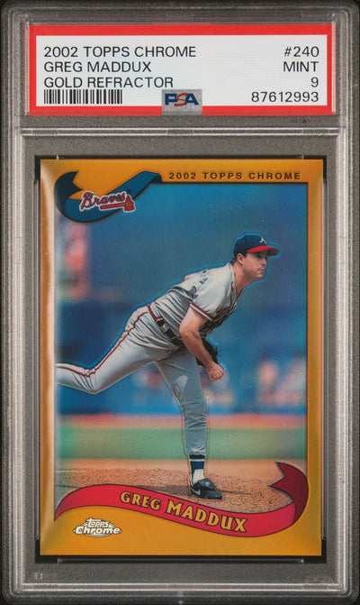 Pokémon Panini 2002 Topps Chrome Gold Refractor Greg Maddux #240 PSA 9