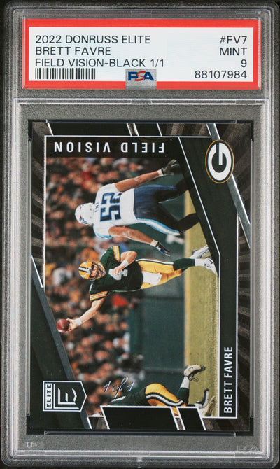 Football Panini 2022 Panini Donruss Elite Field Vision Black 1/1 Brett Favre #Fv7 PSA 9 88107984