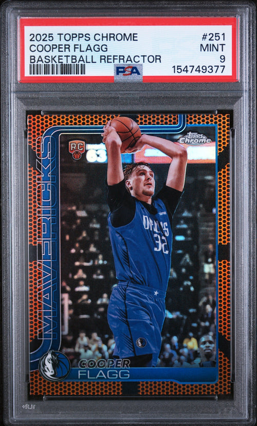 2025 Topps Chrome Basketball Refractor Cooper Flagg #251 PSA 9