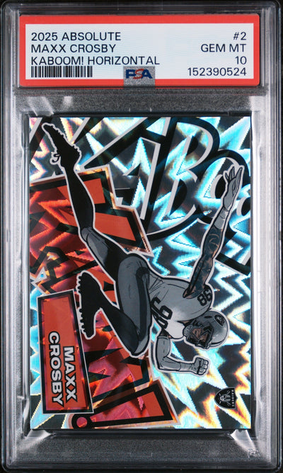 Football Panini 2025 Panini Absolute Kaboom! Horizontal Maxx Crosby #2 PSA 10