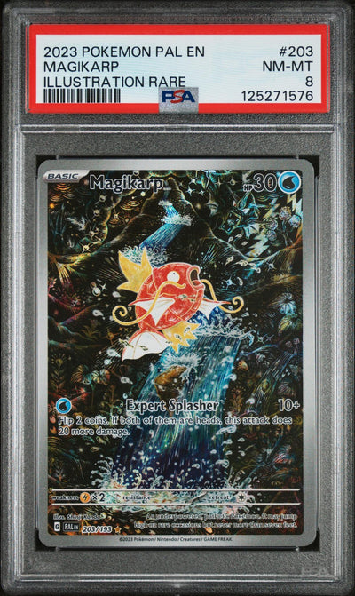Pokémon 2023 Pokemon Scarlet And Violet Paldea Evolved Illustration Rare Magikarp #203 PSA 8