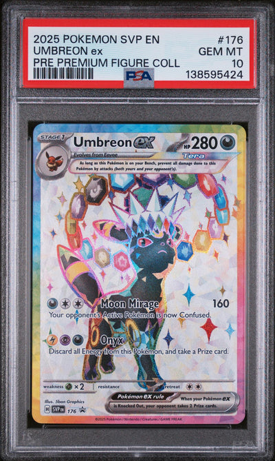 Pokémon 2025 Pokemon Scarlet And Violet Prismatic Evolutions Premium Figure Collection Umbreon EX #176 PSA 10
