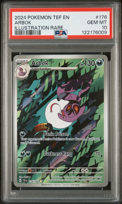 Pokémon 2024 Pokemon Scarlet And Violet Temporal Forces Illustration Rare Arbok #176 PSA 10