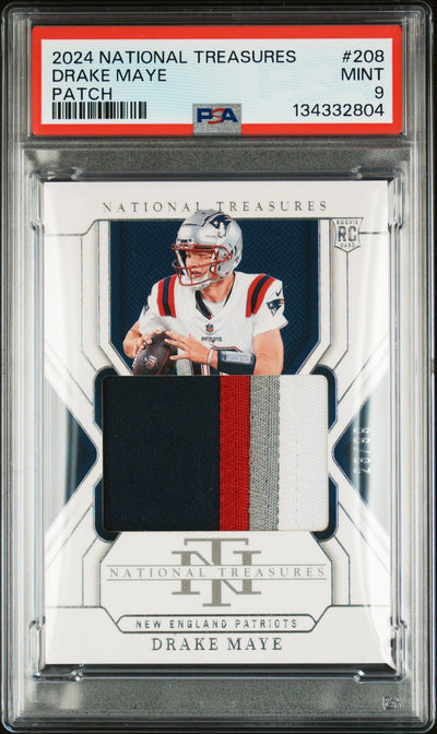 Football Panini 2024 National Treasures Patch Drake Maye #208 /99 PSA 9