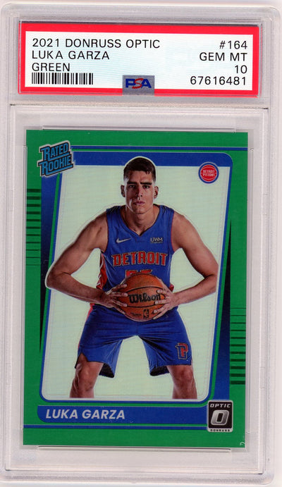 Pokémon Panini 2021 Panini Donruss Optic Green Luka Garza #164 Rc /5 PSA 10
