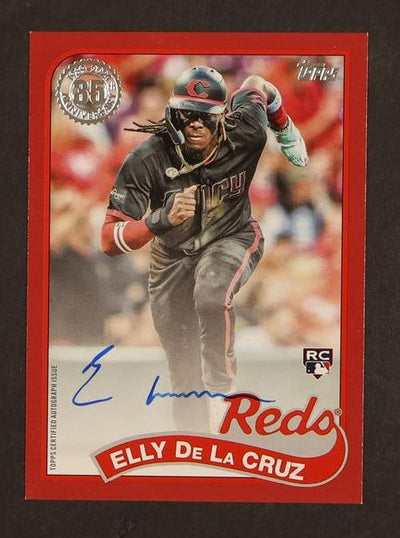 Baseball Topps 2024 Topps Elly De La Cruz 1989 Topps Baseball Red Rookie /75 Reds Auto