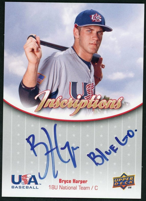 2009 Upper Deck Usa Baseball Bryce Harper Blue Inscriptions