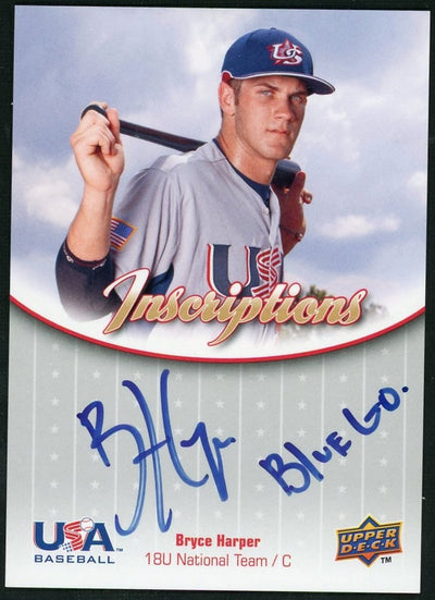 Pokémon Panini 2009 Upper Deck Usa Baseball Bryce Harper Blue Inscriptions