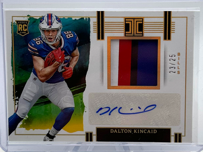 Sports Panini 2023 Panini Impeccable Football - Dalton Kincaid RPA-Dc - Gold RPA /25