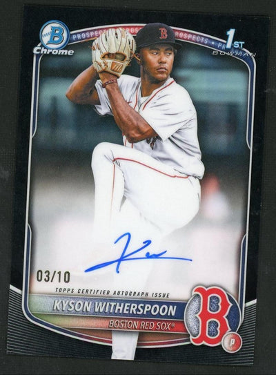Baseball Topps 2025 Bowman Draft Kyson Witherspoon Black Refractor 1st Auto /10