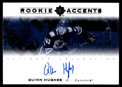 Pokémon Panini 2019 Upper Deck Ultimate Collection Ra-Qh Quinn Hughes Rookie Accents Rookie 177 Canucks Auto