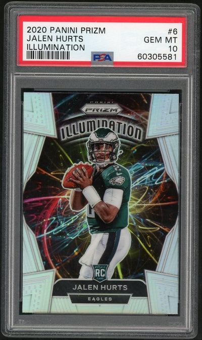 Pokémon Panini 2020 Panini Prizm Illumination Jalen Hurts #6 PSA 10