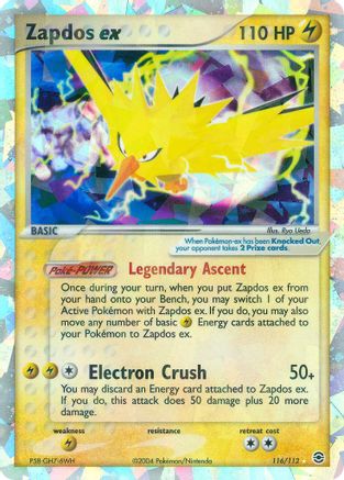 Pokémon Zapdos EX (116/112) - Firered & Leafgreen Holofoil