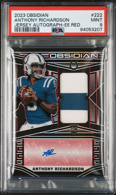 Football Panini 2023 Panini Obsidian Electric Etch Red Anthony Richardson #222 Rc RPA /8 PSA 9