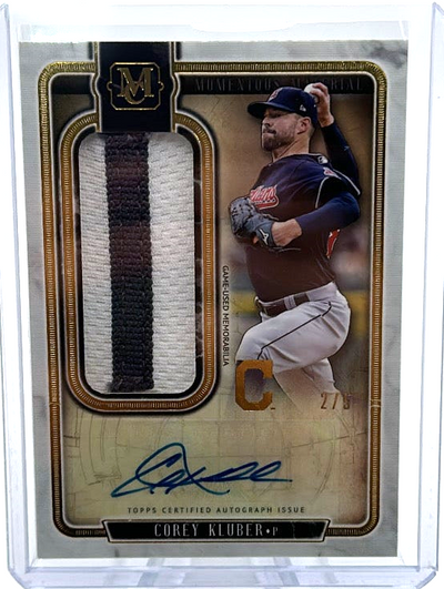 Baseball Topps 2018 Topps Museum Collection Baseball - Corey Kluber Jpa-Ckl - Momentous Material Jumbo Patch Autograph /5