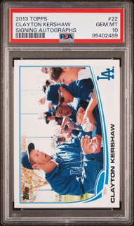 Baseball Topps 2013 Topps Baseball - Clayton Kershaw 22 - Signing Autographs - PSA 10