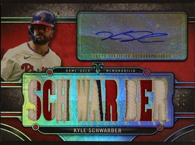 Baseball Topps 2024 Topps Triple Threads Autograph Relic Kyle Schwarber #Ttar-Ksc1 Patch Auto