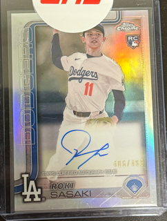 Baseball Topps 2025 Topps Chrome - Roki Sasaki Ra-Roki - Silver Rookie Auto /499