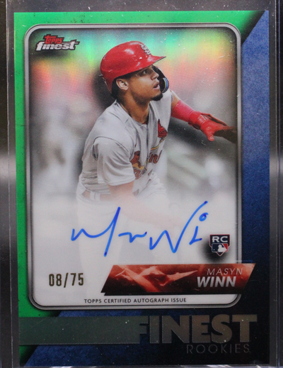 Baseball Topps 2024 Topps Finest Baseball - Masyn Winn Fr-Mw - Finest Rookies Green Auto /75