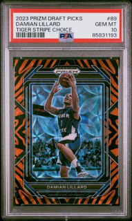 Basketball Panini 2023 Panini Prizm Draft Picks Basketball - Damian Lillard 89 - Tiger - PSA 10