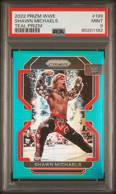 WWE Wrestling Panini 2022 Panini Prizm WWE - Shawn Michaels 199 - Teal /49 - PSA 9