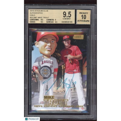 Baseball 2016 Stadium Club Autographs Gold Mike Trout #Scamt BGS 9.5